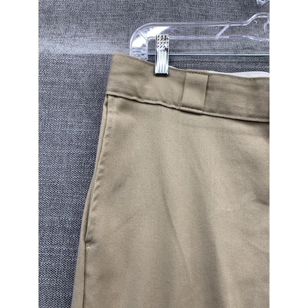 Dickies 874‎ Flex Original Fit Pants Mens 34x32 Beige Cotton Flat Front Workwear